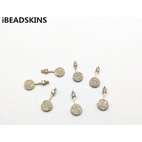 New arrival! 18X8mm 50pcs Copper/Zircon Racket shape charm for Necklace Earrings DIY,Earrings parts,hand Made Jewelry DIY