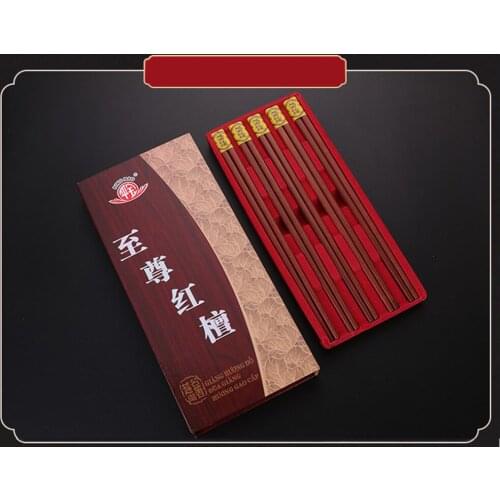 5 Pairs-10 Pairs Of Natural Wood Chinese Chopsticks Red Sandalwood Sushi Stick Household Tableware Set