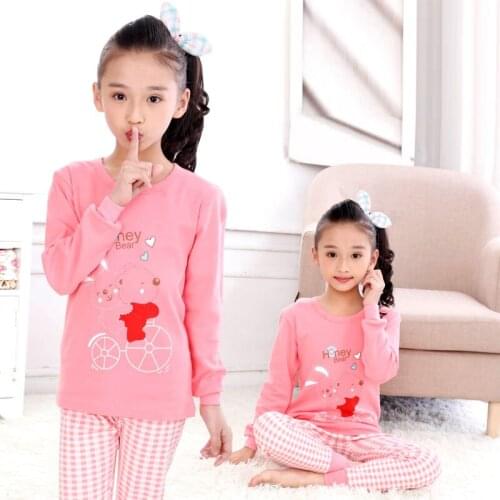 2019 Kids Girls and Boys Pajamas Sets Children O-Neck Sleepwear Soft Cotton Tops + Pants Homewear for Toddler Girl Baby Pyjamas
