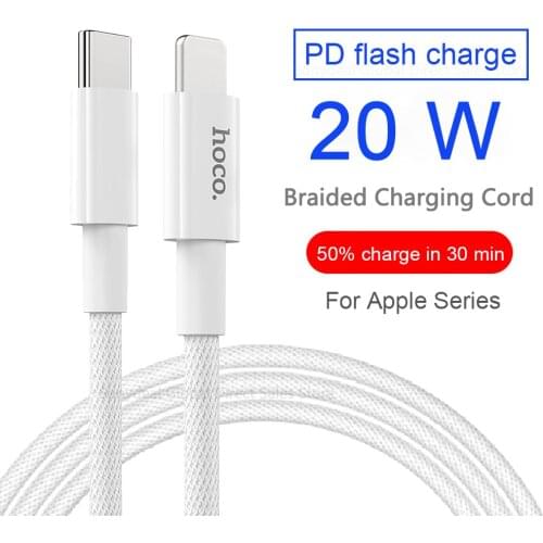 2021 New 20W braided PD Fast charging type-C cable For Apple iPhone 12 mini 11 pro max xs max XR 8 PD 3A flash charging cable