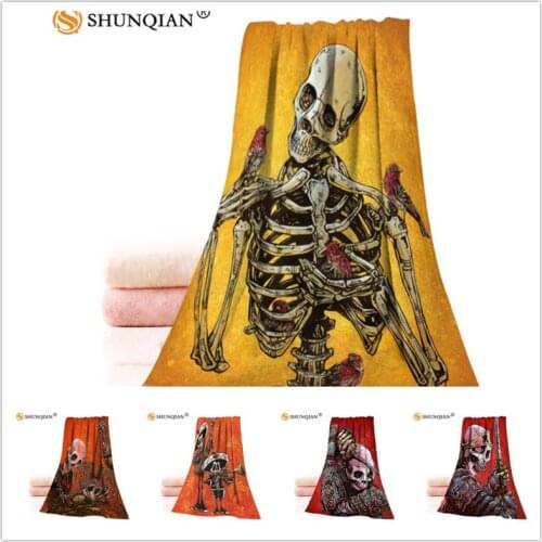 Custom Day of the Dead 35x75cm Face Towels Facecloth Microfiber Washcloth Quick drying Sports Towel