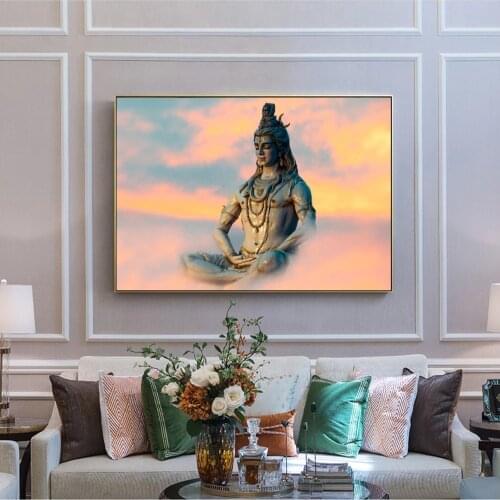 Religion Posters Lord Shiva Wall Art Canvas Paintings Hindu Gods Home Decorative Canvas Art Prints Hinduism Art Pictures Cuadros
