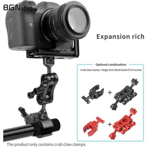 SLR Camera Magic Arm with 1/4" 3/8" Arri Crab Claw Clip Super Clamp Tripod Stabilizer Mount Monitor LED Rig Photography Bracket