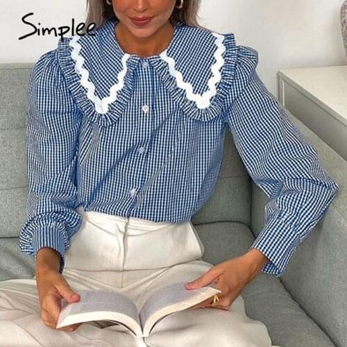SIMPLEE Collar Blouses