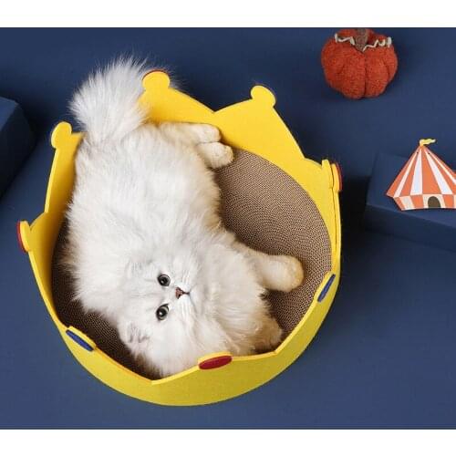 Pet Dog Cat House Kennel Nest corrugated paper Crown Shape Foldable Sleeping Pad Puppy Portable Sleeping Mat Nest Kennel