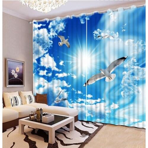 Sun white dove Curtain decoration modern Any room black out window curtains customize