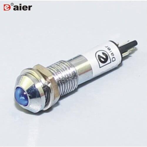 100PCS XD8-2 LED Auto 12V Mini Panel Mount 24 Volt LED 8MM Metal Indicator Lights