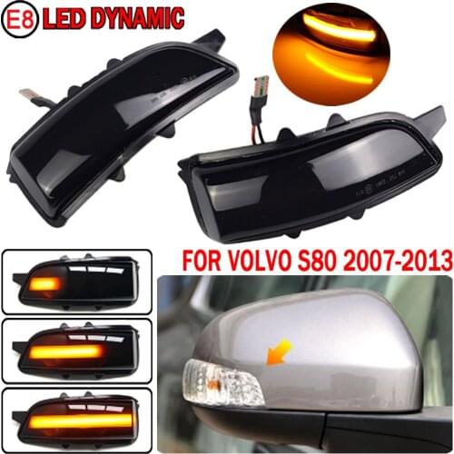 For Volvo C30 C70 S40 S60 S80 V40 V50 V70 LED Dynamic Car Blinker Side Mirror Marker Turn Signal Lights Lamp Accessories