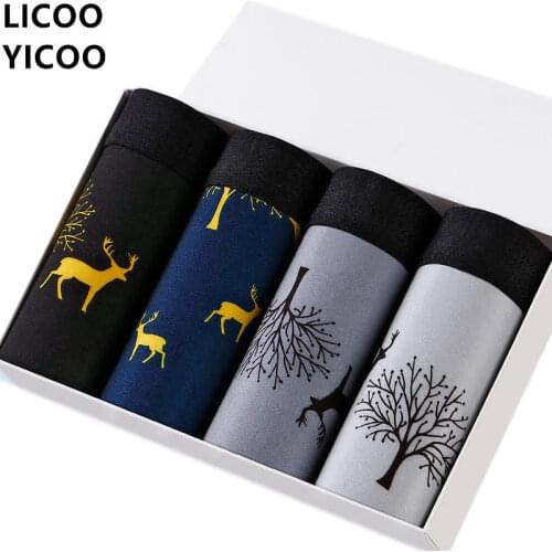 4pcs/lot Mens Panties Underwear Boxer Male Underpants Shorts Homme Gift for Man Cotton Fashion Sexy Cueca Sleep Bottoms