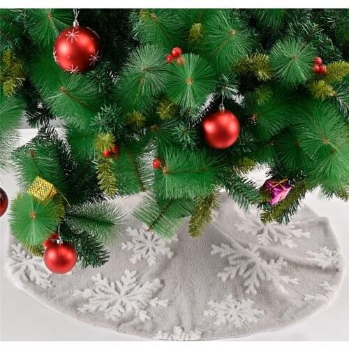 Christmas Tree Decor Snowflake White Christmas Tree Skirt Fur Skirt For Xmas Decorations Xmas Christmas Gift 2022 High Quality