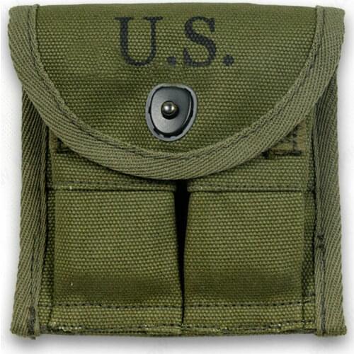 Military WW2 WWII US Army M1 Carbine Canvas Magazine Pouch GREEN Hi-Q1943 armyshop2008
