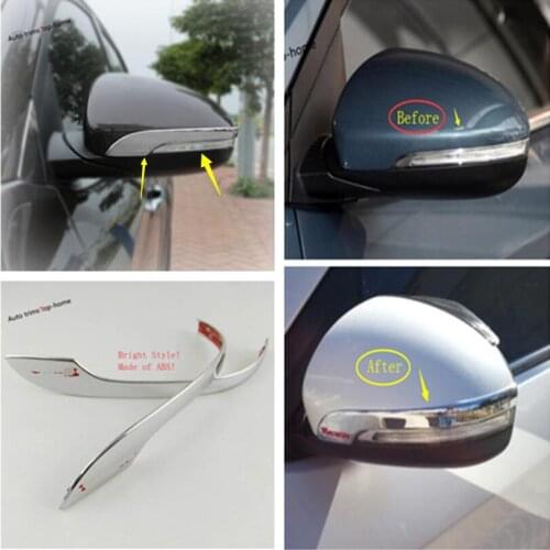 Yimaautotrims Door Rearview Mirror Protection Strip Streamer Cover Trim Fit For Hyundai Tucson 2016 - 2020 ABS Exterior Chrome