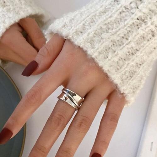 925 Sterling Silver Engagement Rings for Women Creative Simple Geometric Handmade Party Prevent allergy Jewelry jz228