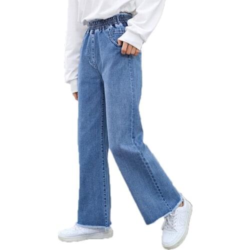 2021 New Girls Mid Waist Jeans kids pants Baby Solid Color Outdoor Jeans Jeans Girls Leggings Baby Girl Clothes Kids Leggings