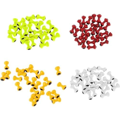 25Pcs Painted Lead Eyes Fly Tying Tungsten Slotted Beads Fly Tying Materials Fly Tying Beads Eyes for Fishing