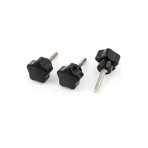 3Pcs M5 Male Thread Star Shaped Plastic Head Clamping Screw on Knob Grip