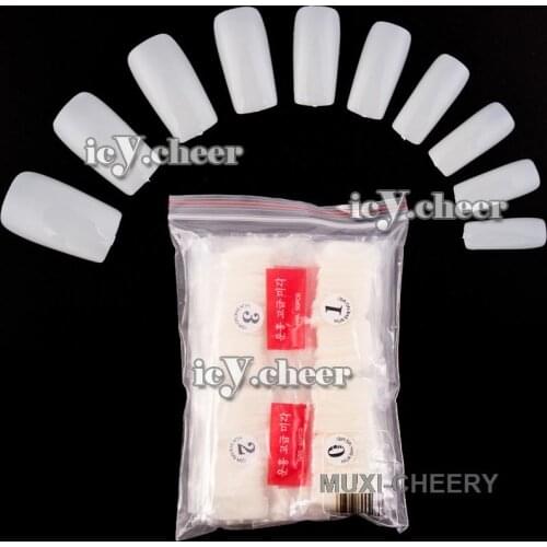 French 500pcs Clear/Natural/French nail tips Artificial False Acrylic Nail Art Nail Tips UV Gel Half Well