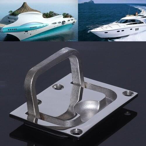 7.6x5.5cm Hatch Pull Deck Cover Handle Lifting Stainless Steel Locker Ring Floor Buckle for Boat Marine Caravan Yacht Hardware