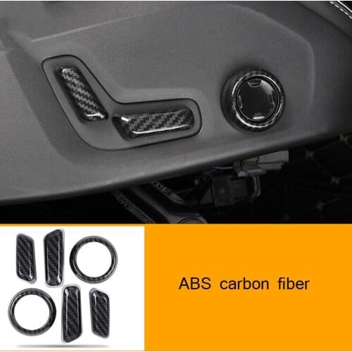ABS Carbon Fibre Car Seat Adjustment Switch Decoration Cover Trim Sticker For Volvo XC60 2018 2019 Accessories Car Styling