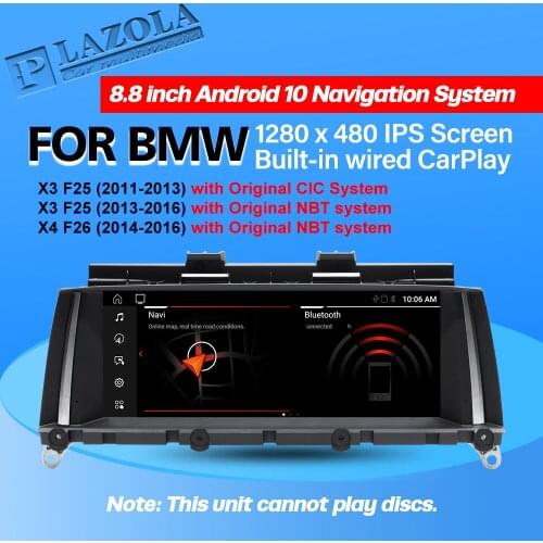 PLAZOLA Android 10 Car Multimedia Player Autoradio For BMW X5 F25 X6 F26 2011-2016 CIC NBT 8.8" Screen GPS CarPlay Auto Setero