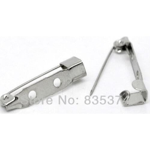 Free Shipping 200pcs Imitation Rhodium plated Brooch Back Bar Pins Findings 25x5mm Findings