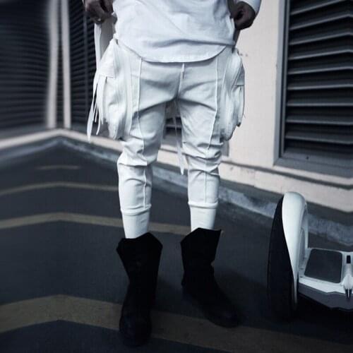 Hot 2020 Summer New Men Fashion Brand Casual Vintage Retro Large Pocket Tassel Punk Costume Harem Pants Nightclub Trousers