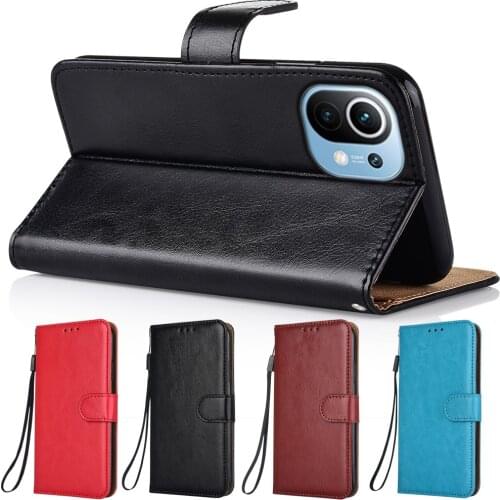 Luxury Wallet Leather Case for Xiaomi Mi 11 10 i S LIte Ultra 9 T A1 5X 6X A2 Lite A3 Poco X3 M2 F2 Pro F3 M3 Cover With Strap