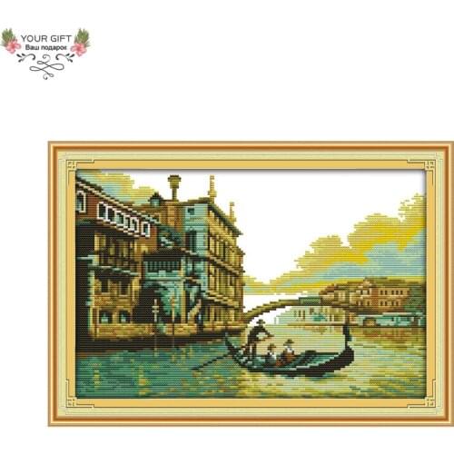 Joy Sunday F649 14CT 11CT Counted and Stamped Home Decor Harbour Needlework Needlecraft Embroidery Cross Stitch kits