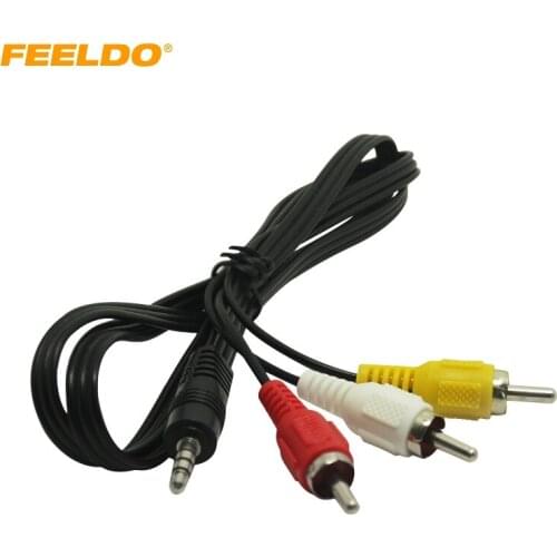 FEELDO 10pcs 3.5mm TRRS To 3xRCA Male AV Connection Cable #2580
