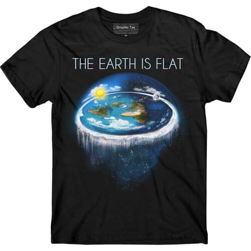 Hot Sale Fashion Flat Earth Tshirt,Earth Is Flat,Firmament, Sheol Conspiracy, New World FE1 Print Casual T-Shirt Men Brand