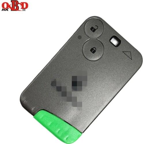 HKOBDII 10pcs 2 Button Remote Card Smart Car Key for Renault Laguna with Uncut Key Blade 433Mhz ID46 PCF7947 Chip