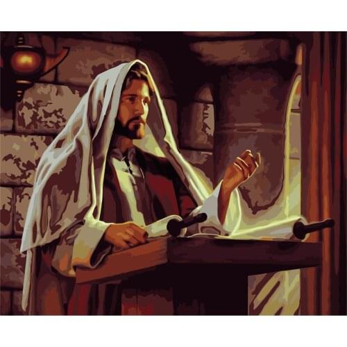 Jesus Preaching 40x50Cm Butterfly Leaf House Diy Painting By Numbers Landscape Acrylic Paints Canvas Drawing Handpainted Kits