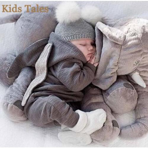 Newborn baby rompers Winter costume cotton soft baby girls clothing Animal 3d rabbit ear Overall baby rompers jumpsuit Toddler