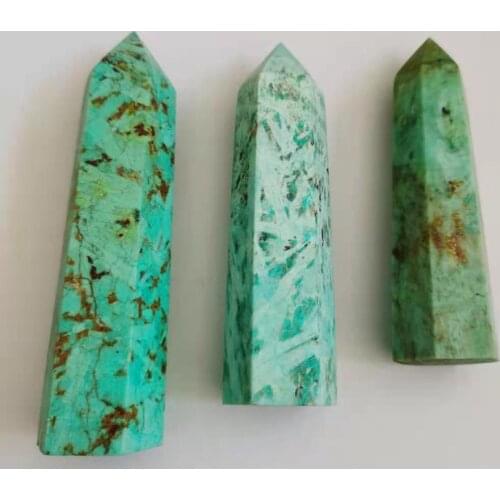 Natural Quartz Turquoise Wand Point Gemstones Crystals Healing Reiki Gems Stones Home Decoration