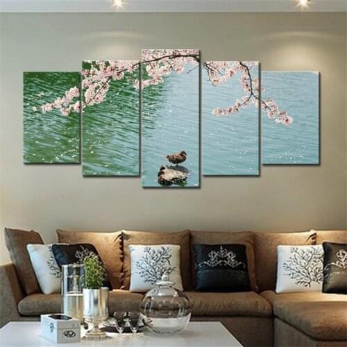 Canvas Printings Duck In pond Modern Landscape Decorative Pictures Wall Art HD Giclee Canvas Prints for Living Room Wall Decor