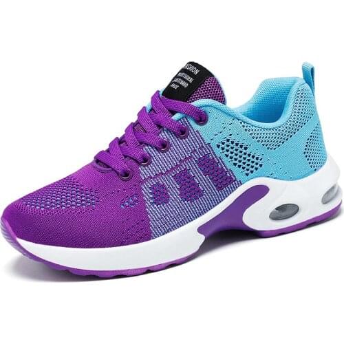 Large Size Outdoor Damping Sport Shoes Women Sports Shoes Woman Sneakers Womens Tennis for Running Purple Blue Tennis GME-1779