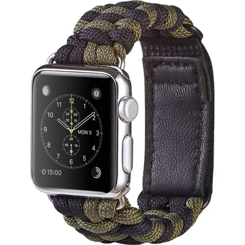 Sport Bracelet for iWatch Series SE 6 44mm 42mm Band Paracord Replacement Strap Apple Watch 3 4 5 40mm 38mm Nylon Woven Dual