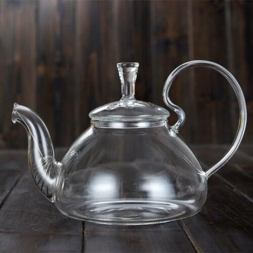 Glass teapot 260ml-600ml, Long big handle glass tea pot with stainless steel filter tea pots