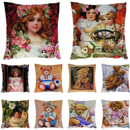 Cloth bag bear Cushion Cover Throw Pillowcase Pillow Covers 45 * 45cm Sofa Seat Cushion Decorative Throw Pillow Cover 1531