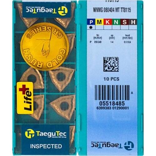 WNMG080404-MT TT8115 Original Taegutac Carbide Inserts Turning Inserts Lathe Tools 10Pcs/Lot
