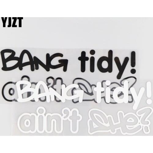 YJZT 22.4CM*8.8CM Bang Tidy! Personality JDM Vinyl Decal Car Sticker Creative Black/Silver 4A-0191