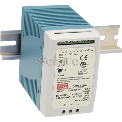 MEAN WELL original DRC-100A 12V 13.8V 12-15V DRC-100 4.5A 2.5A 96.6W Single Output with Battery Charger (UPS Function)