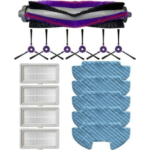 Roller Soft Side Brush Filter Mop Cloth for Midea VCR07 VCR08 MR09 Robot Vacuum Cleaner Parts Cloth Replacement Kit