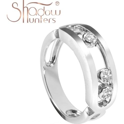 SHADOWHUNTERS Real 100% 925 Sterling Silver Move Stone Women Wedding Rings Sterling Silver Jewelry Wholesale