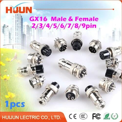 1pcs GX16 2/3/4/5/6/7/8/9 Pin High Quality Male& Female 16mm Wire Cable Panel Connector Aviation Plug Circular Socket Plug