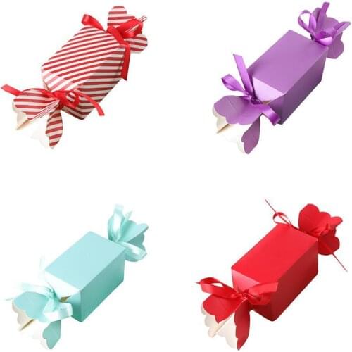 1pc Candy Box Bag New Craft Paper Wedding Favor Gift Boxes Treat Kids Birthday Crackers Vase Fishtail Fruit Packaging Candy Box