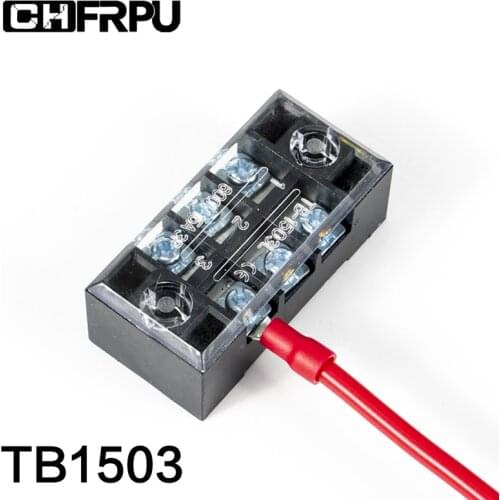 1PCS TB1503 Dual Row Barrier Screw Terminal Block Strip Wire Connector Fixed Wiring Board 600V 15A
