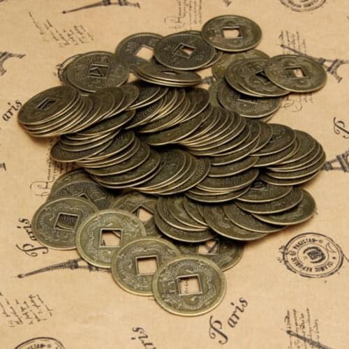 100PCS Feng Shui Chinese Oriental Emperor Ancient Money Coin Luck Fortune Wealth