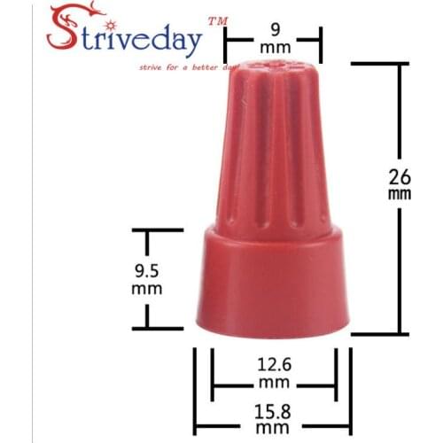 100pcs/bag New Rotating terminal crimping cap P6 helical spring-type Terminal cap Red color HOT SALE