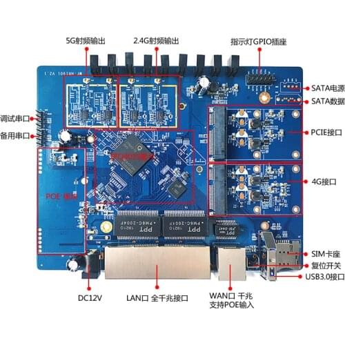 16M / 128 Qualcomm IPQ4019 1300M Dual-band Enterprise-class Dual 4G Routing OpenWrt Tri-band Development Board